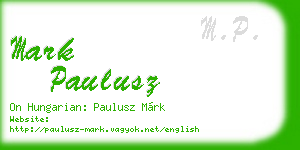 mark paulusz business card